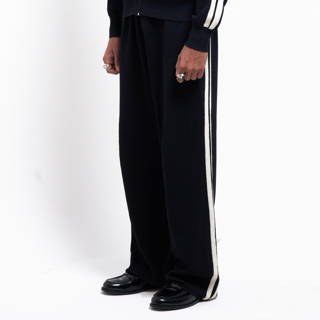 Lounge Knit Tracksuit Pants - Black