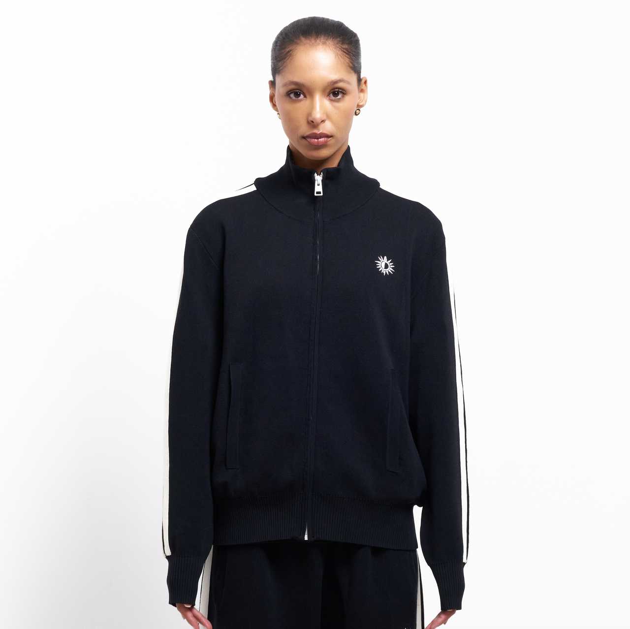 Lounge Knit Tracksuit Jacket - Black